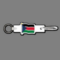 4mm Clip & Key Ring W/ Full Color Flag of South Sudan Key Tag
